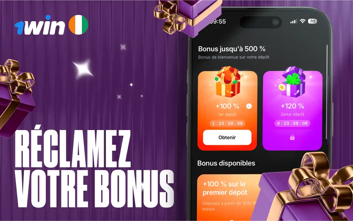 Bonus 1win CI : 500%, Cashback 40% et Bons Sans Dépôt